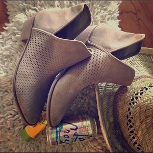 Taupe Perforated Booties